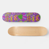 Mardi Gras Masquerade Mask Bright Lila Green Skateboard (Horizontal)