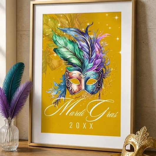 Mardi Gras Masquerade Mask | Goldplakat Poster