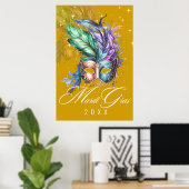 Mardi Gras Masquerade Mask | Goldplakat Poster (Heimbüro)