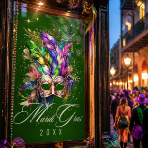 Mardi Gras Masquerade Mask   Grünes Poster