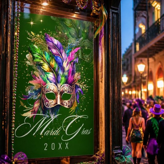 Mardi Gras Masquerade Mask | Grünes Poster