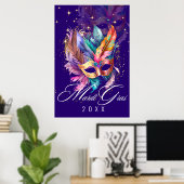 Mardi Gras Masquerade Mask | Lila Poster (Heimbüro)