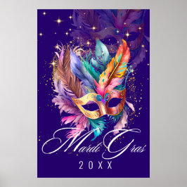 Mardi Gras Masquerade Mask | Lila Poster