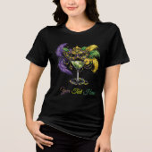 Mardi Gras Masquerade Mask & Martini Party Tri-Blend Shirt (Vorderseite)