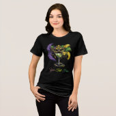 Mardi Gras Masquerade Mask & Martini Party Tri-Blend Shirt (Vorderseite voll)