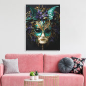 Mardi Gras Masquerade Maske Cosplay Design Leinwanddruck (Insitu (Wohnzimmer))