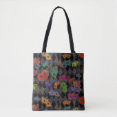 Mardi Gras Masquerade Masken Black Harlequin Tasche (Vorderseite)