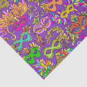 Mardi Gras Masquerade Masken Bright Lila Green Seidenpapier (Ausschnitt)