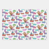 Mardi Gras Masquerade Masken Helle Farbe Geschenkpapier Set (Vorderseite)