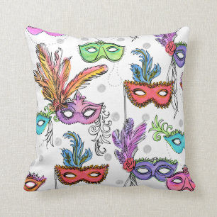 Mardi Gras Masquerade Masken Helle Farbe Kissen