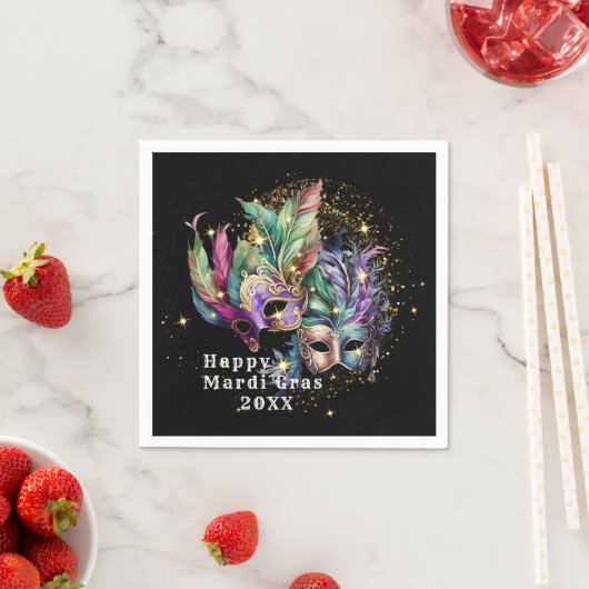 Mardi Gras Masquerade Maskenpapier Napkins Serviette (Beispiel)