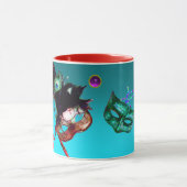 MARDI GRAS MASQUERADE MASKS Blue Gemstone Tasse (Zentrum)
