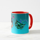 MARDI GRAS MASQUERADE MASKS Blue Gemstone Tasse (VorderseiteRechts)