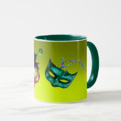 MARDI GRAS MASQUERADE MASKS Gelbes Topaz Gemstone Tasse (VorderseiteRechts)
