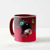 MARDI GRAS MASQUERADE MASKS Red Burgundy Gemstone Tasse (Vorderseite Links)