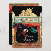 MARDI GRAS MASQUERADE MASKS THEATER BÜHNE EINLADUNG (Vorne/Hinten)