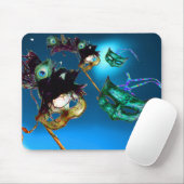 MARDI GRAS MASQUERADE PARTY Aqua Mousepad (Mit Mouse)