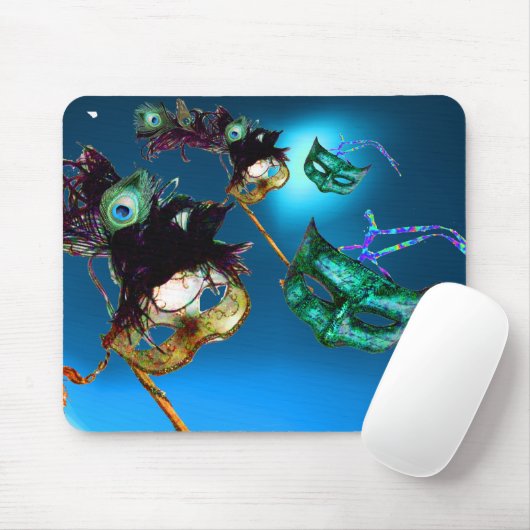 MARDI GRAS MASQUERADE PARTY Aqua Mousepad (Mit Mouse)