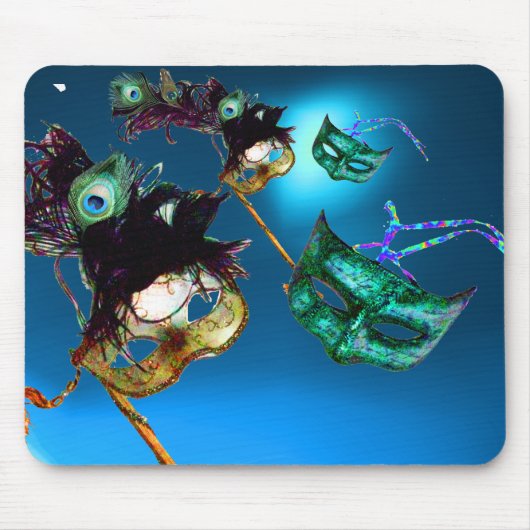 MARDI GRAS MASQUERADE PARTY Aqua Mousepad (Vorne)