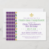 Mardi Gras | Masquerade Party Einladung (Vorderseite)