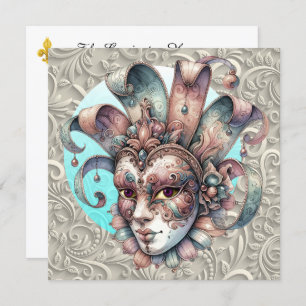 Mardi Gras Masquerade Party Einladung