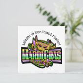 Mardi Gras Masquerade Party Einladung (Stehend Vorderseite)