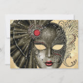 Mardi Gras Masquerade Party Einladungen (Rückseite)