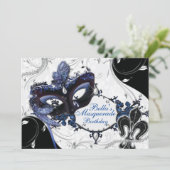 Mardi Gras Masquerade Party Einladungen (Stehend Vorderseite)