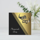 Mardi Gras Masquerade Party Einladungen Maske (Stehend Vorderseite)