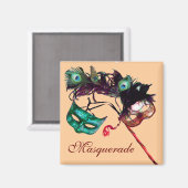 MARDI GRAS MASQUERADE PARTY MAGNET (Vorderseite/Rückseite)