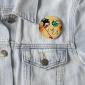 MARDI GRAS MASQUERADE PARTY MONOGRAM BUTTON (Beispiel)