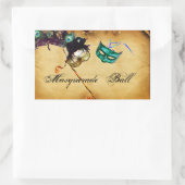 MARDI GRAS MASQUERADE Perchment Rechteckiger Aufkleber (Tasche)