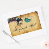 MARDI GRAS MASQUERADE Perchment Rechteckiger Aufkleber (Umschlag)