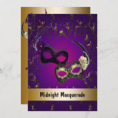 Mardi Gras Masquerade Prom Einladung (Vorne/Hinten)