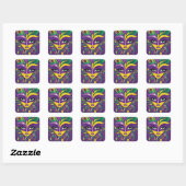 Mardi Gras Masquerade Quadratischer Aufkleber (Blatt)