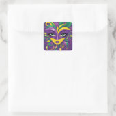 Mardi Gras Masquerade Quadratischer Aufkleber (Tasche)