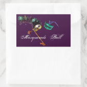 MARDI GRAS MASQUERADE RECHTECKIGER AUFKLEBER (Tasche)