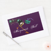 MARDI GRAS MASQUERADE RECHTECKIGER AUFKLEBER (Umschlag)