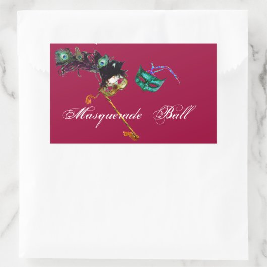 MARDI GRAS MASQUERADE RECHTECKIGER AUFKLEBER (Tasche)