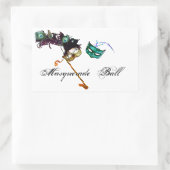 MARDI GRAS MASQUERADE RECHTECKIGER AUFKLEBER (Tasche)