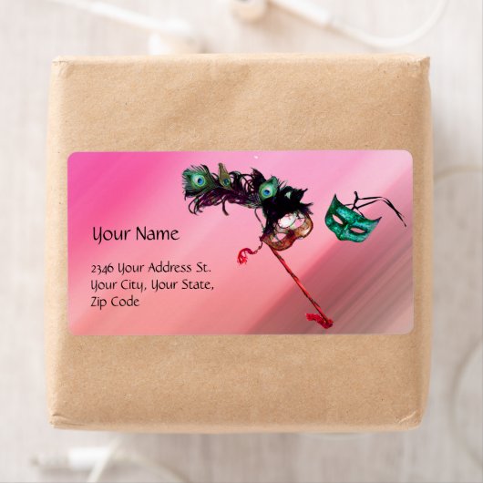 MARDI GRAS MASQUERADE rosa fuchsienblaue schwarze  (Insitu)