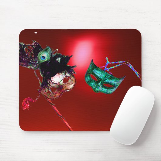 MARDI GRAS MASQUERADE rot Mousepad (Mit Mouse)