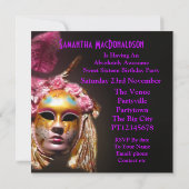 Mardi Gras masquerade sechzehn Party Einladung (Rückseite)