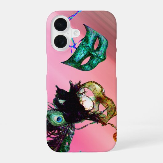 MARDI GRAS MASQUERADE Seide iPhone 16 Hülle (Rückseite)