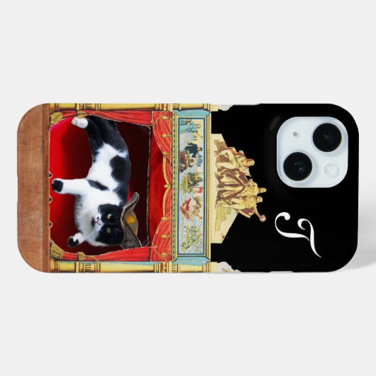 MARDI GRAS MASQUERADE THEATER CAT Monogramm Case-Mate iPhone Hülle (Rückseite (Horizontal))