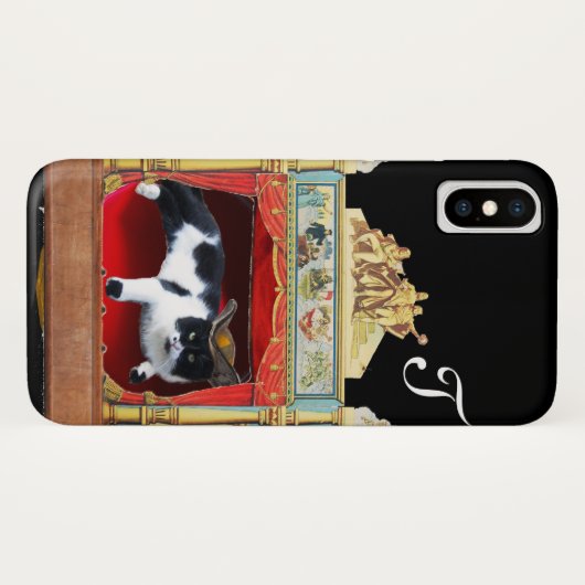 MARDI GRAS MASQUERADE THEATER CAT Monogramm Case-Mate iPhone Hülle (Rückseite (Horizontal))