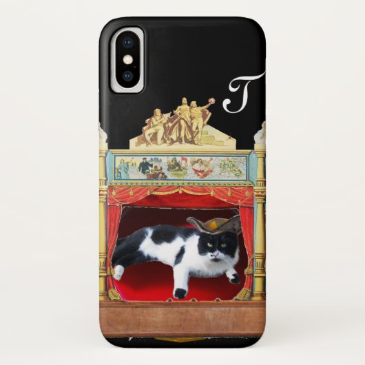 MARDI GRAS MASQUERADE THEATER CAT Monogramm Case-Mate iPhone Hülle (Rückseite)