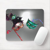MARDI GRAS MASQUERADE weiß, grau Mousepad (Mit Mouse)