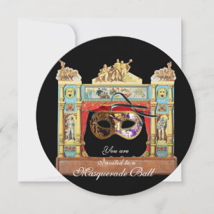 MARDI GRAS MASQUERADEBALL MASKEN THEATERBÜHNE EINLADUNG