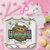 Mardi Gras Matches Theme Paper Napkin Pappteller (Party)